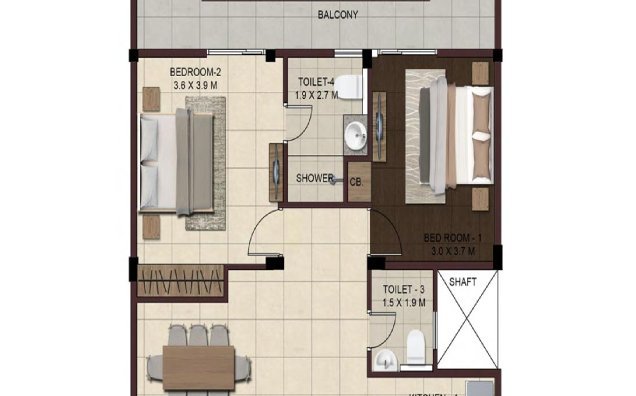 2<sup>nd</sup> Floor (type II) on 162 sq mt footprint