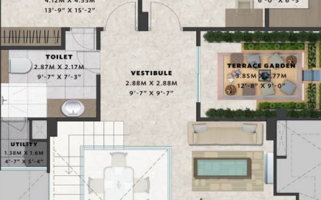 Upper Floor Sky Villa (2D)